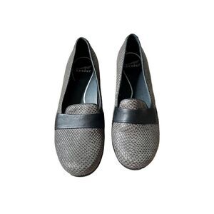 Dansko Textured Gray and Black Loafers